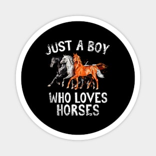 Just A Boy Who Loves Horses Magnet